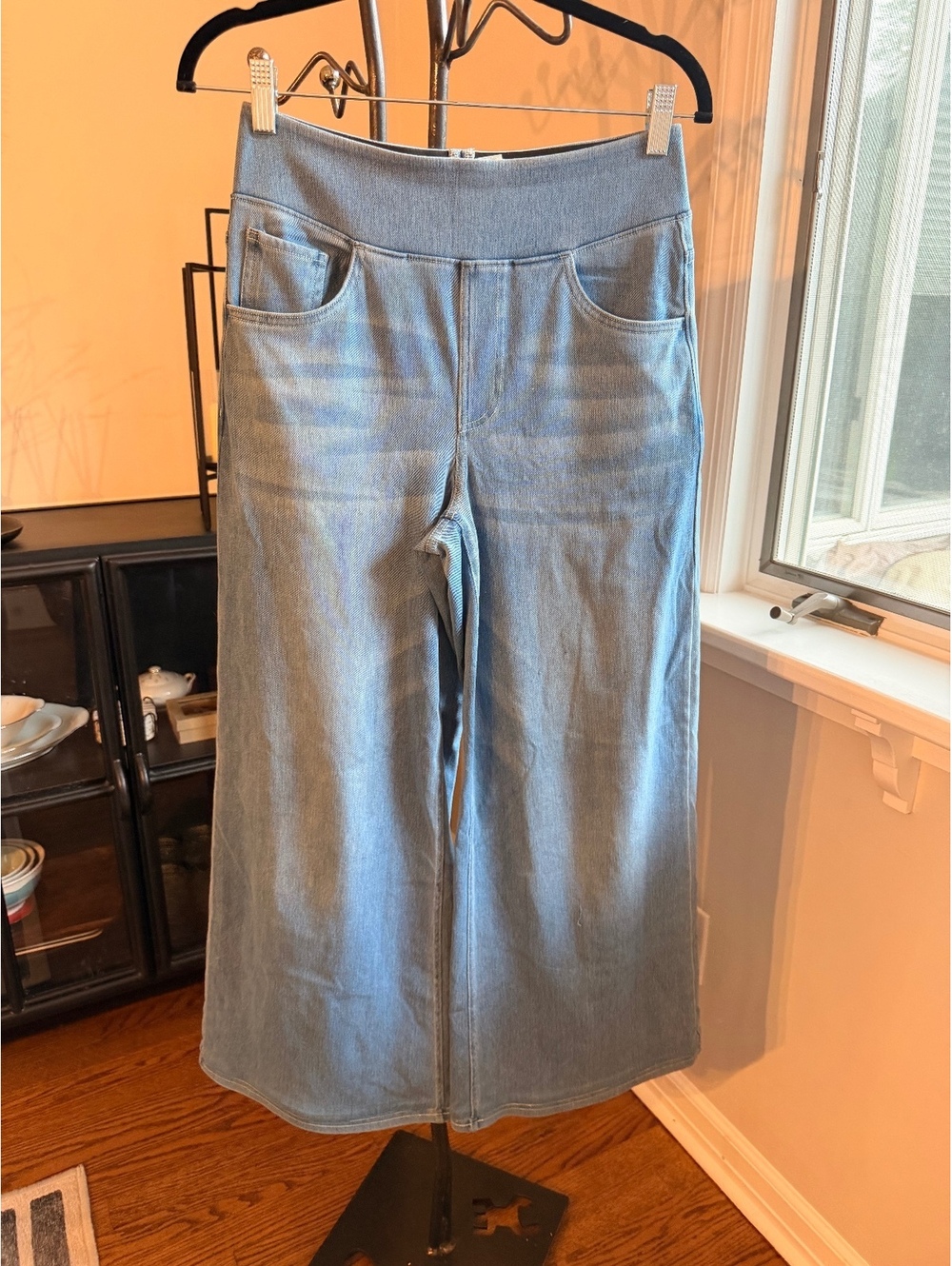 Halara Flex Women's Light Blue Wide-Leg Denim Pants Size S 28 inch inseam